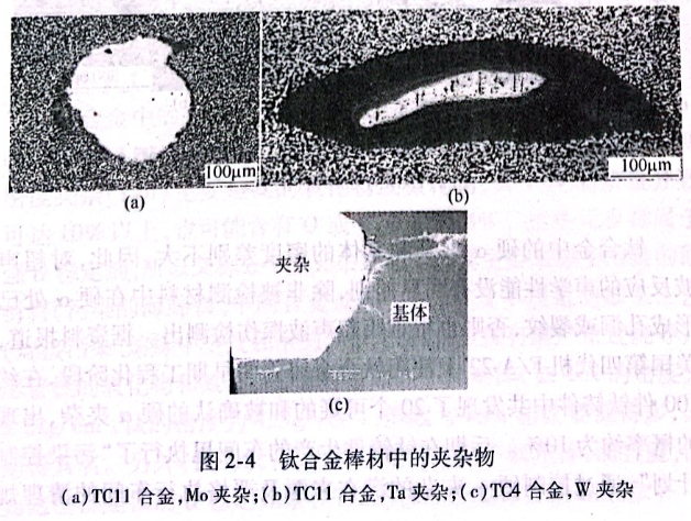 鈦合金棒材中的夾雜物