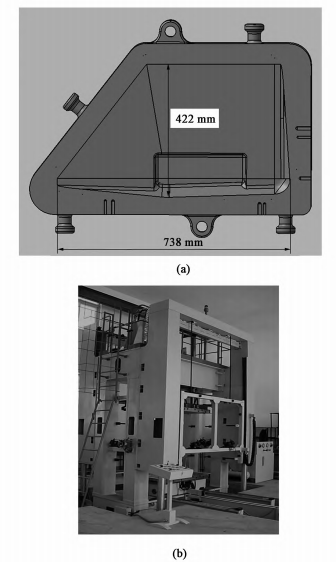模具模型 (a) 及超塑成形 /擴(kuò)散連接機(jī)床 (b)